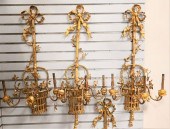 SET OF FOUR GILT BRONZE SCONCE