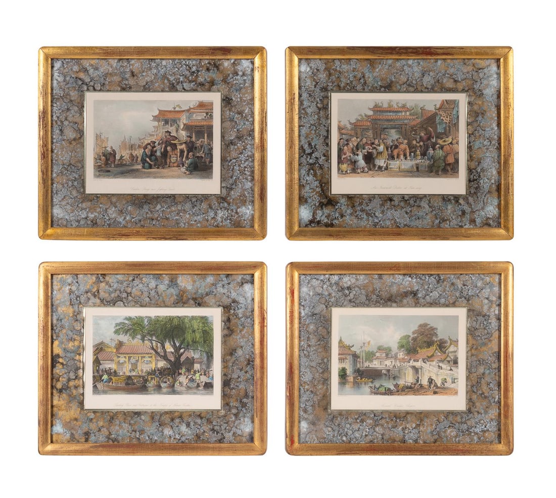 SET OF FOUR GILT FRAMED THOMAS