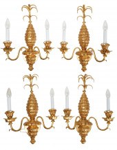 SET OF FOUR GILTWOOD WALL SCON
