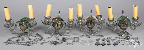 SET OF FOUR GLASS WALL SCONCESSet