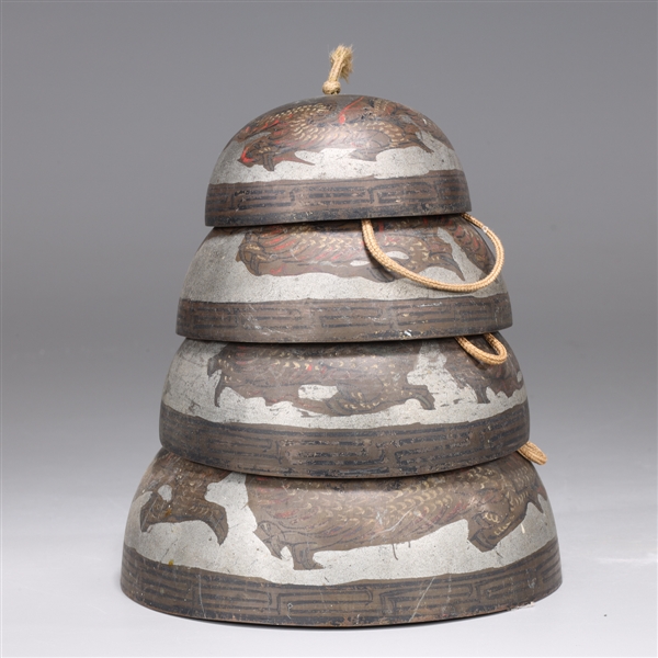 Set of four graduated bronze
