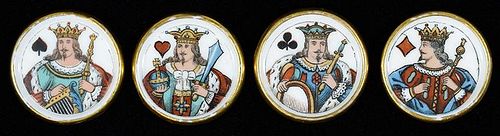 SET OF FOUR HAND PAINTED