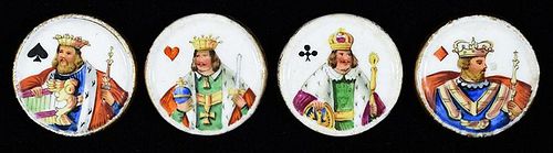 SET OF FOUR HAND PAINTED