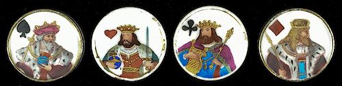 SET OF FOUR HAND PAINTED