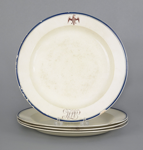 Set of four Herculaneum creamware