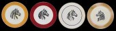 SET OF FOUR HORSE HEAD SCRIMSH