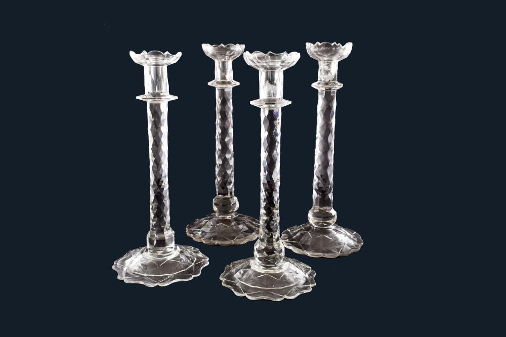 SET OF FOUR IRISH CUT-GLASS