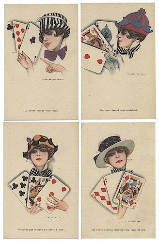 SET OF FOUR ITALIAN ART DECO