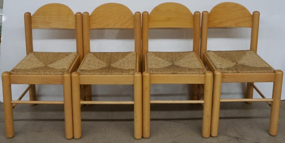 SET OF FOUR ITALIAN BLONDE WOOD AND