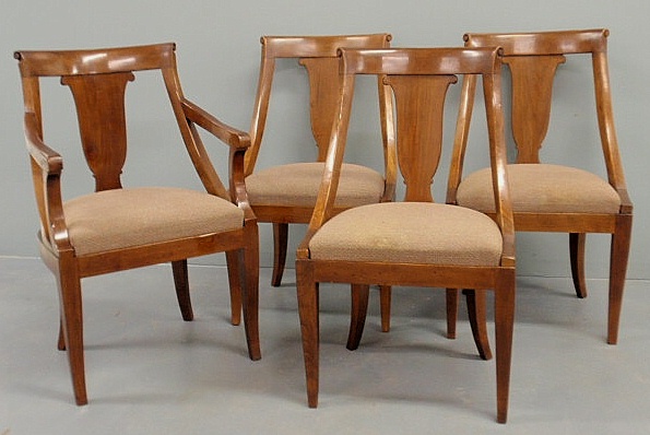 Set of four Italian fruitwood