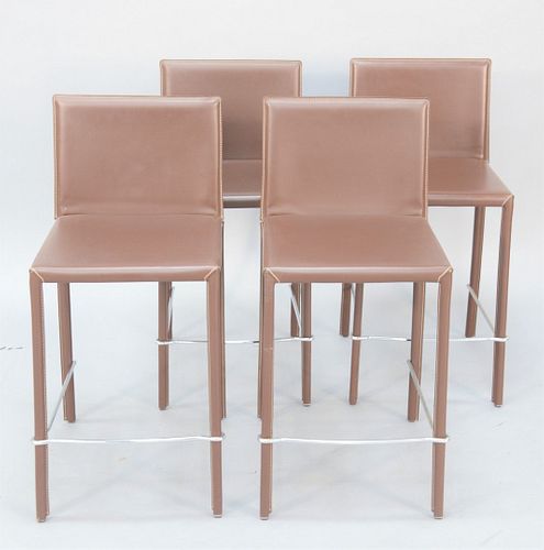 SET OF FOUR ITALIAN LEATHER