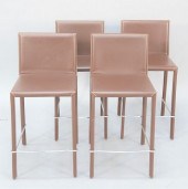 SET OF FOUR ITALIAN LEATHER BA