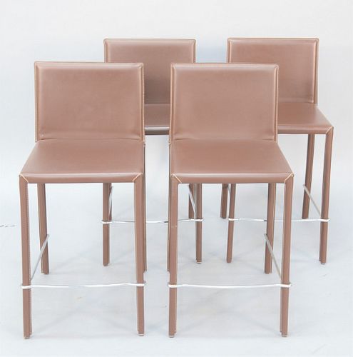 SET OF FOUR ITALIAN LEATHER