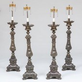 SET OF FOUR ITALIAN PATINATED