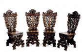 Set of four Italian walnut sga