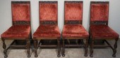 SET OF FOUR JACOBEAN STYLE OAK
