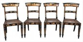 SET OF FOUR JAPANNED SIDE CHAI