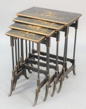 SET OF FOUR JAPPANED STACKING