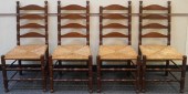 SET OF FOUR LADDER BACK RUSH S
