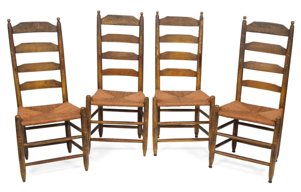 SET OF FOUR LADDERBACK SIDE
