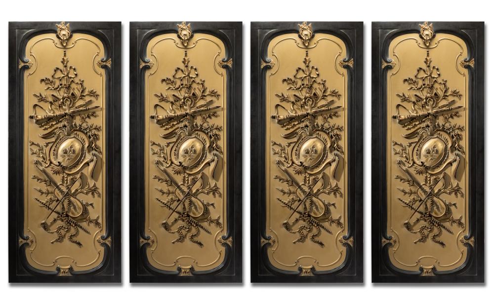SET OF FOUR LOUIS XV-STYLE GILT AND