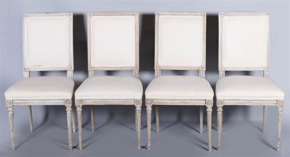 SET OF FOUR LOUIS XVI STYLE GREY
