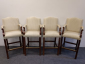 SET OF FOUR MAHOGANY FABRIC UP