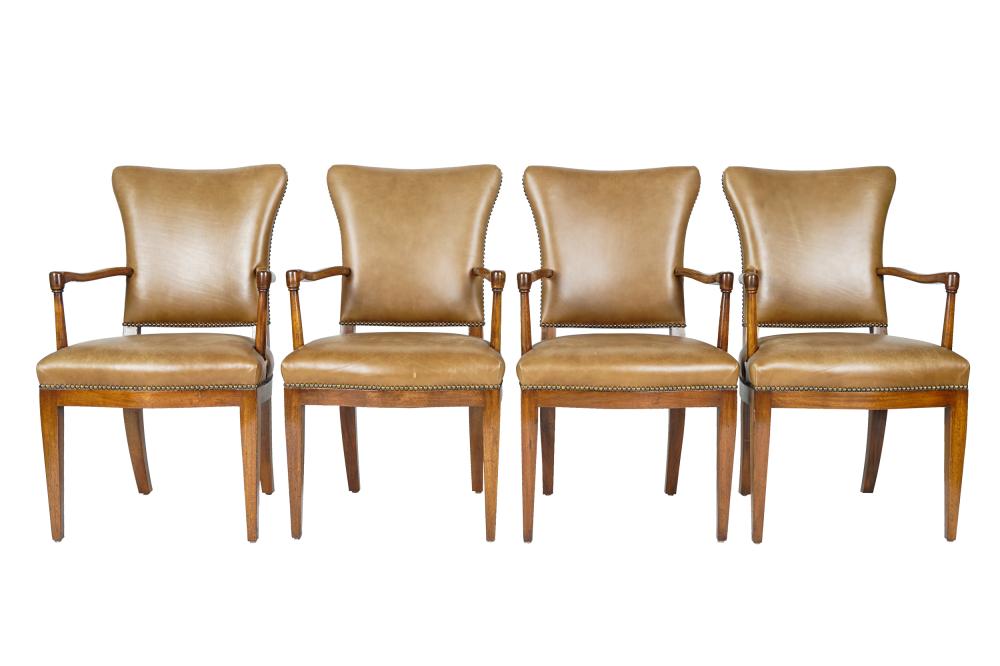 SET OF FOUR MAHOGANY OPEN
