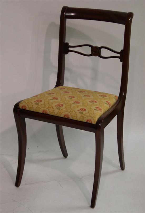 Set of four mahogany sabre leg side