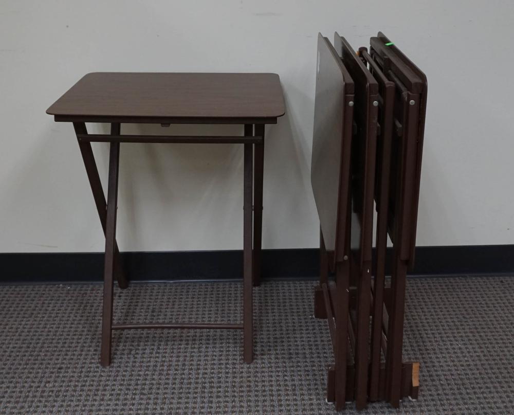 SET OF FOUR MAHOGANY VENEER FOLDING