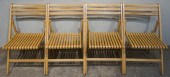 SET OF FOUR MAPLE FOLDING SIDE