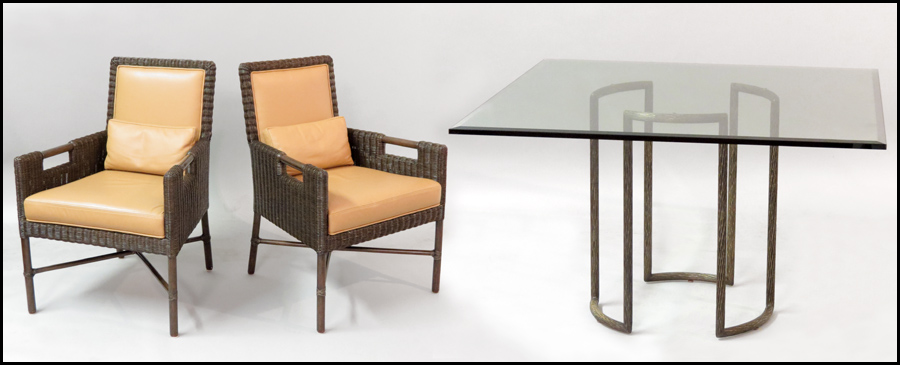 SET OF FOUR MCGUIRE CHAIRS.