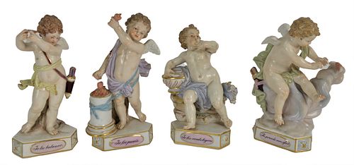 SET OF FOUR MEISSEN CHERUBS, TO