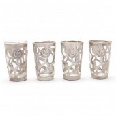 SET OF FOUR MEXICAN SILVER OVE