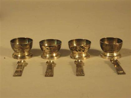 Set of four Mexican sterling silver