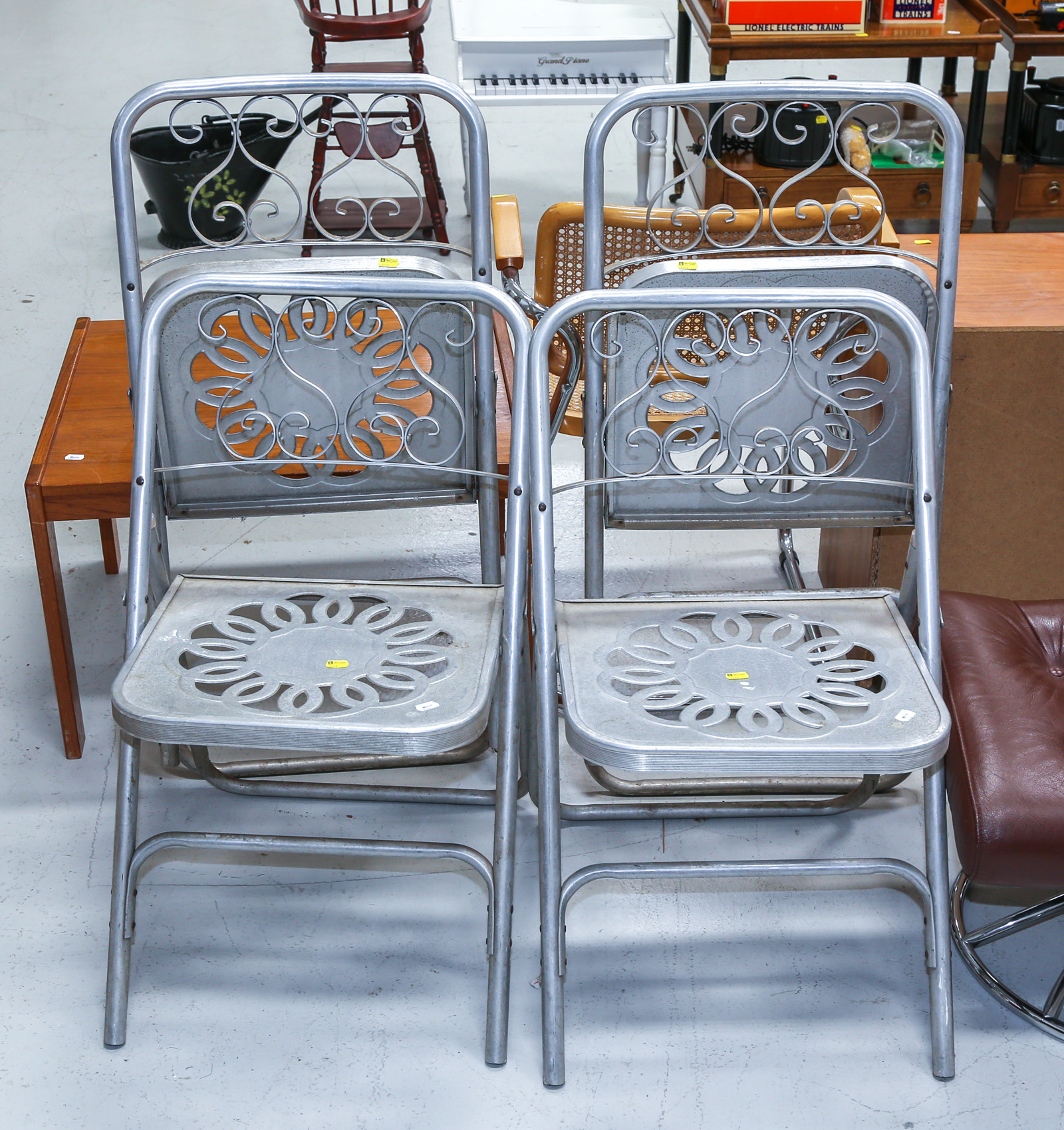 SET OF FOUR MID-CENTURY ALUMINUM
