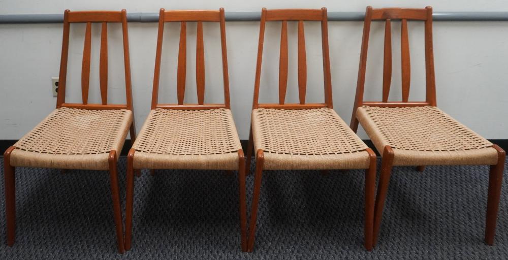 SET OF FOUR MID-CENTURY TEAK AND
