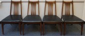 SET OF FOUR MID-CENTURY WALNUT