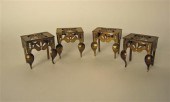 Set of four miniature brass fo