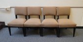 SET OF FOUR MOCHA UPHOLSTERED