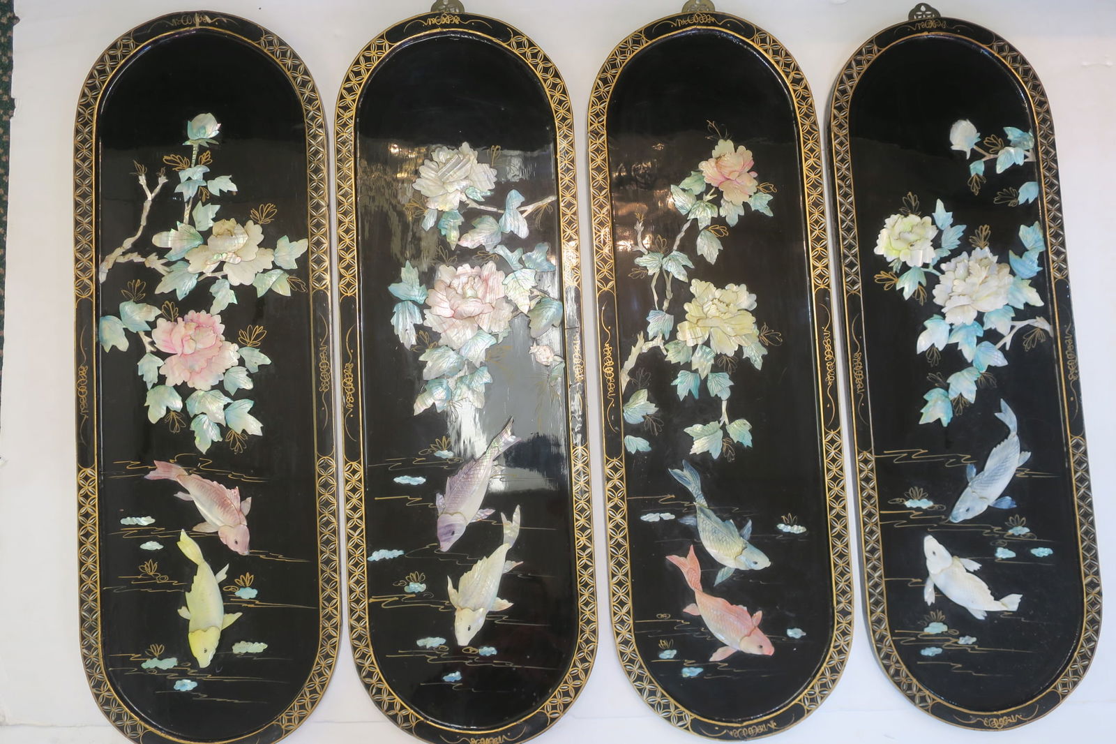 SET OF FOUR MOTHER OF PEARL ASIAN