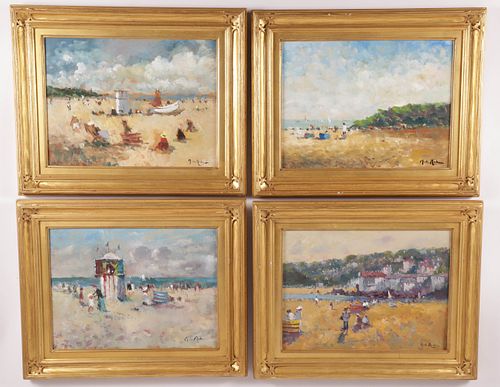 SET OF FOUR OILS ON MASONITE