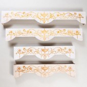 SET OF FOUR PAINTED AND STENCI