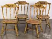 SET OF FOUR PAINTED ARROWBACK
