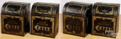 SET OF FOUR PAINTED TIN COFFEE