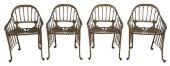 SET OF FOUR PALM FRONT DECORAT