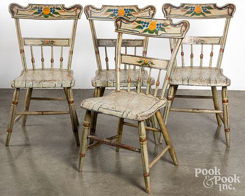 SET OF FOUR PENNSYLVANIA PLANK SEAT