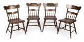SET OF FOUR PLANK-SEAT SIDE CH