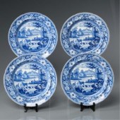 SET OF FOUR PLATES BY JOHN MEI