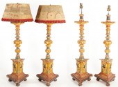 Set of Four Polychrome Venetia